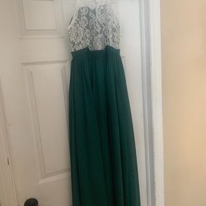 J10 dark green junior bridesmaid/flower girl dress
